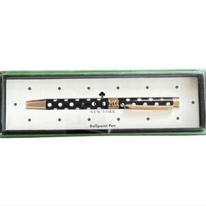 Kate Spade Black Ink Pen in Gift Box ~ Blk & Wht Polka Dots